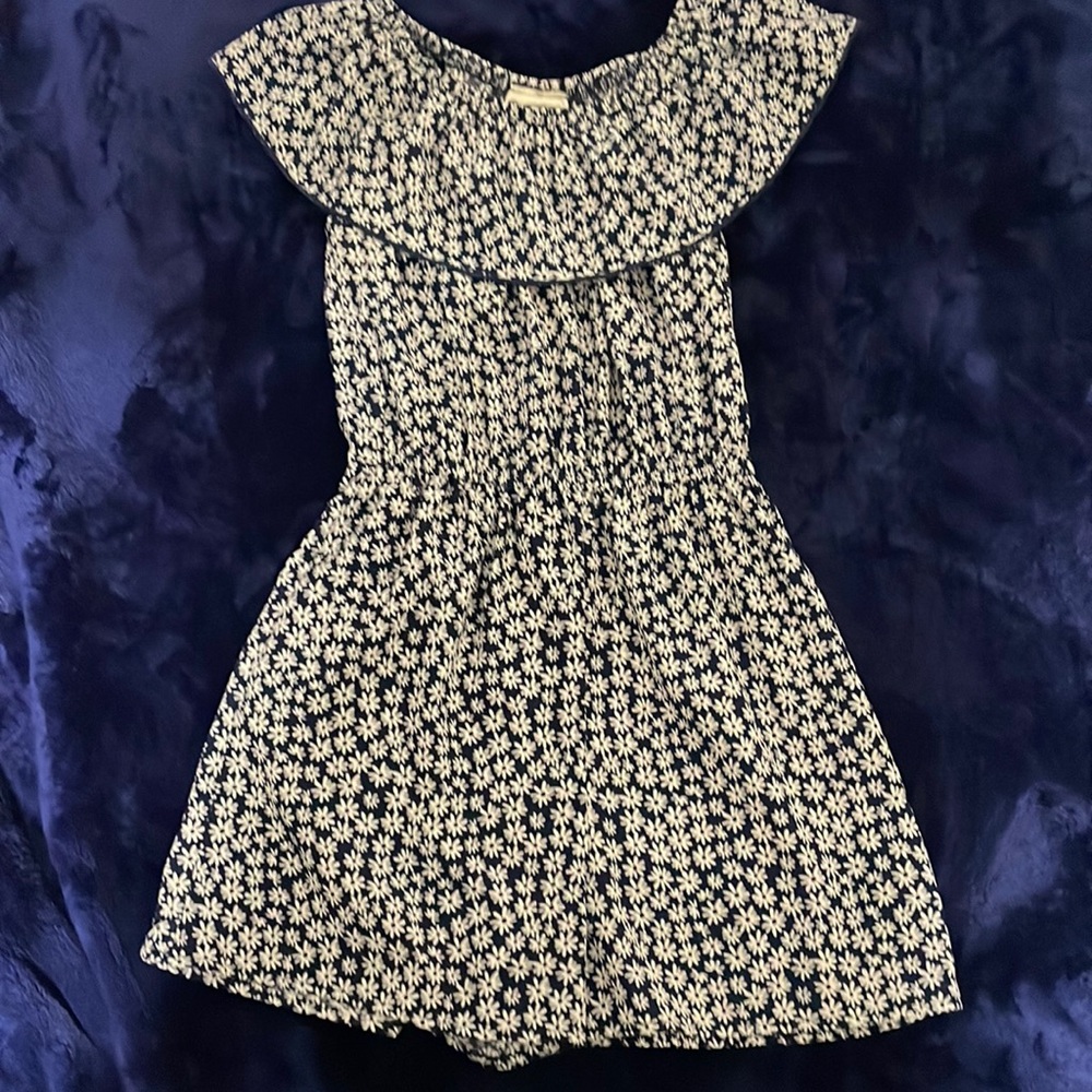 Girls Blue Floral Romper size 7